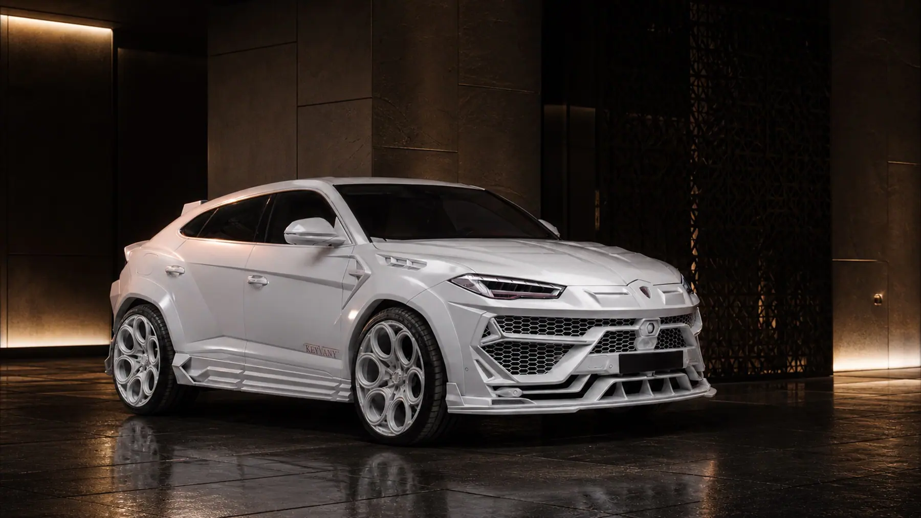 Cinematic Dubai atelier portrait of KEYVANY Urus