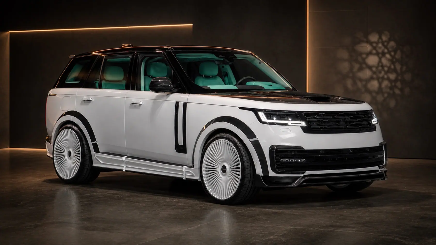 Cinematic Dubai atelier portrait of KEYVANY Range Rover Autobiography